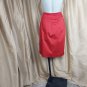 Talbots Red Ruffed Hidden Front Button down cotton Spandex Blend Skirt Size 6