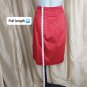 Talbots Red Ruffed Hidden Front Button down cotton Spandex Blend Skirt Size 6