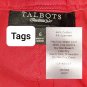 Talbots Red Ruffed Hidden Front Button down cotton Spandex Blend Skirt Size 6