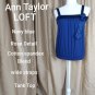 Ann Taylor LOFT blue rose detail tank top size XS