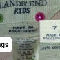 Lands End Kids Girls 100% Cotton Floral Print Detail  Dress Size 7