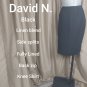 David N. Black Linen Blend Side Splits Skirt Size 10