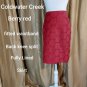 coldwater creek Berry Red Fitted Waistband Back Knee Split Skirt Size 14
