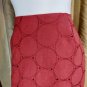 coldwater creek Berry Red Fitted Waistband Back Knee Split Skirt Size 14