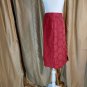coldwater creek Berry Red Fitted Waistband Back Knee Split Skirt Size 14