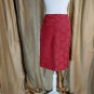 coldwater creek Berry Red Fitted Waistband Back Knee Split Skirt Size 14