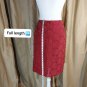 coldwater creek Berry Red Fitted Waistband Back Knee Split Skirt Size 14