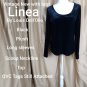 NEW Vintage Linea By Louis Dell'Olio Black Plush Scoop Neck Top Size M