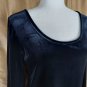NEW Vintage Linea By Louis Dell'Olio Black Plush Scoop Neck Top Size M