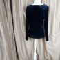 NEW Vintage Linea By Louis Dell'Olio Black Plush Scoop Neck Top Size M