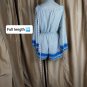 Soprano White & Black Print With Blue Details Long Sleeves Romper Size L