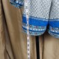 Soprano White & Black Print With Blue Details Long Sleeves Romper Size L