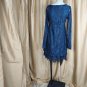 Venus Navy Blue Lace Detail Neckline Long Sleeves Dress Size XS
