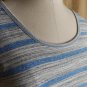 T By Talbots Blue & Gray Striped Cotton Blend Side Tie Top Size XL