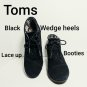 Toms Boots Womens 8 Desert Wedge Heels Ankle Booties 380515 Black Suede Suede
