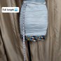 New With Tag Nicole Miller Collection Beige Detail Hem Linen Blend Mini Skirt...