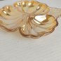 Vintage Marigold Carnival Glass Clover Leaf Candy Dish Set Of 2