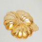 Vintage Marigold Carnival Glass Clover Leaf Candy Dish Set Of 2