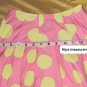 Mini Borden Pink &Yellow Polka-dots 100% Cotton Side Zip Skirt Size 5-6 Years