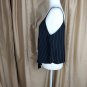 Lush Black Striped V Neckline Tie Front Tank Top Size M