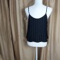 Lush Black Striped V Neckline Tie Front Tank Top Size M