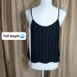 Lush Black Striped V Neckline Tie Front Tank Top Size M