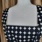Kim Rogers White And Black Polka-dots Square Neckline ]back Zip Dress Size 12P