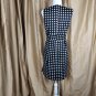 Kim Rogers White And Black Polka-dots Square Neckline ]back Zip Dress Size 12P
