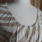 Ann Taylor LOFT White & Beige Print Lightweight Top Size S