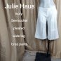Julie Haus Ivory Seersucker Pleated Wide Leg Crop Pants Size 0