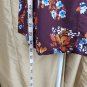 Arizona Jean Co Purple Plum Floral Print Sheer Neck Detail Top Size S