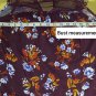 Arizona Jean Co Purple Plum Floral Print Sheer Neck Detail Top Size S