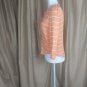 Nautica Orange/ White Striped Ribbed Button Neckline Top Size L