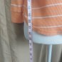Nautica Orange/ White Striped Ribbed Button Neckline Top Size L