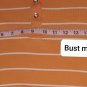 Nautica Orange/ White Striped Ribbed Button Neckline Top Size L