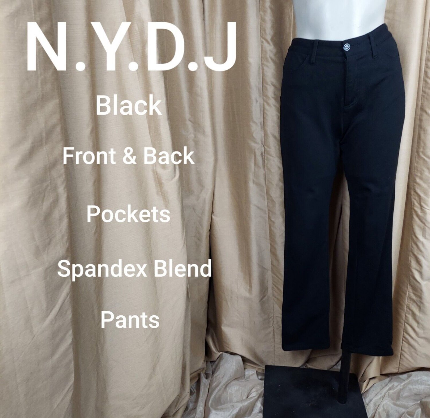 N.Y.D.J. black soandex blend front & Back Pockets pants size 4