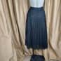 Cynthia Rowley Black Sparkle Polka-dot Pleated Side Zip Skirt Size 6