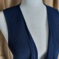 Lilly Pulitzer Navy Blue Cotton Knit Buttonless Fringe Detail Vest Size S