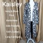 Kaisley Ivory & Black Print Long Cardigan Size L