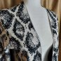 Kaisley Ivory & Black Print Long Cardigan Size L