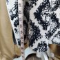 Kaisley Ivory & Black Print Long Cardigan Size L
