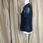 Notations Black Lace V Neckline Button Down Top Size M