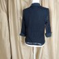 Notations Black Lace V Neckline Button Down Top Size M
