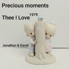 Jonathan & David 1979 Precious Moments-Thee I Love -Boy Girl Carved Tree  E-3116