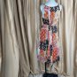 Sheri Martin Mix Print  Braided Straps Tie Back Side Zip Dress Size 6