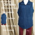 New With Tag Vintage Old Navy Performance Fleece  Navy Blue Sleeveless Jacket...