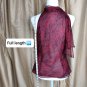 New With Tags Vintage Crimson & Black Print  Side Tie Top Size 10