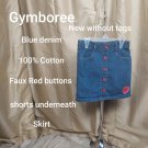 New Without Tags Gymboree  Denim Faux Button Down Skirt Size 8