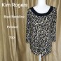 Kim Rogers Printed Boat Neckline Top Size M