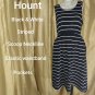 Hount Black & White Striped Scoop Neckline Elastic Waistband Pocket Dress Size L